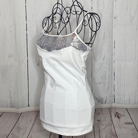 Express white tank top with sequins - Picture 9 of 11